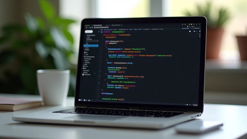 Laptop scherm met responsive design breakpoints en CSS media queries code in modern code editor